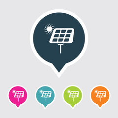 Very Useful Editable Solar Panel Icon on Different Colored Pointer Shape. Eps-10.