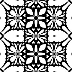 Fototapeta premium Floral lace background. Seamless black pattern