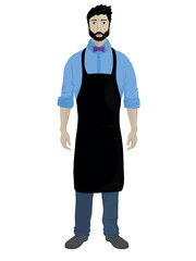 A hipster man with the beard vector illustration isolated on white background
