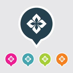 Very Useful Editable Design Elements Icon on Different Colored Pointer Shape. Eps-10.