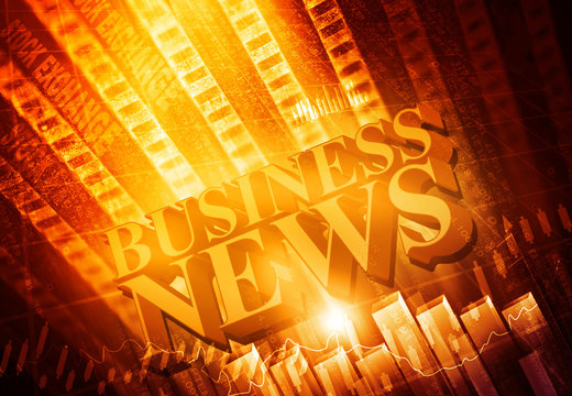 words Business News on digital background