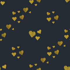 Golden  hearts seamless pattern