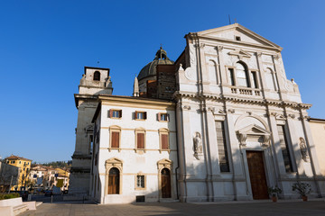Obraz premium Church of San Giorgio in Braida - Verona Italy / The church of San Giorgio in Braida (XVI century) and bell tower (XII century). Verona, Veneto Italy, UNESCO world heritage site