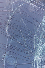 Surface cracked windshield.