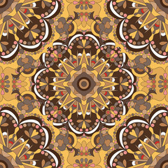 Mandalas. Seamless pattern. Vintage decorative elements. Vector illustration