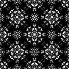 monochrome seamless pattern. Vintage decorative elements.
