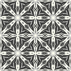 monochrome seamless pattern. Vintage decorative elements. Vector illustration