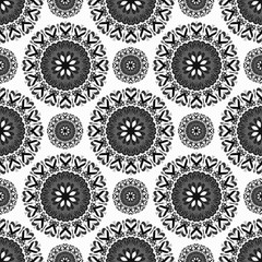 monochrome seamless pattern. Vintage decorative elements. Vector illustration