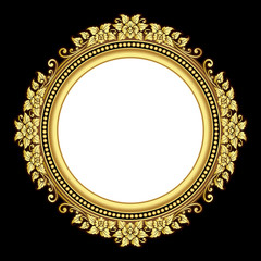 Vector vintage border frame logo engraving with retro ornament pattern in antique rococo style decorative design.