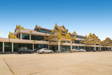 BAGAN, MYANMAR - March 14, 2015: Exterior view of BAGAN international airport
