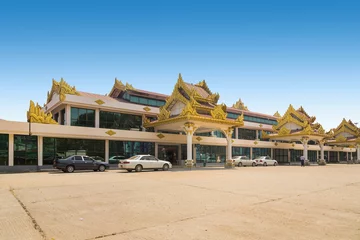 Printed roller blinds Airport BAGAN, MYANMAR - March 14, 2015: Exterior view of BAGAN international airport