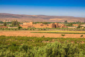 Fototapeta na wymiar Village in the Ouarzazate, Morocco, Africa