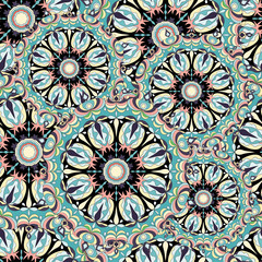 Ornament beautiful seamless pattern with mandala. vector illustration