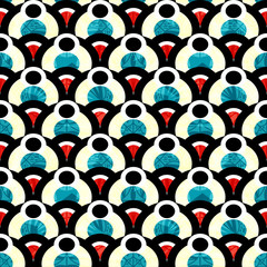 beautiful colored circles abstract geometric seamless pattern