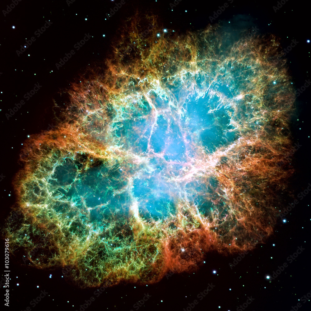Canvas Prints crab nebula is a remnant of a star's supernova explosion.
