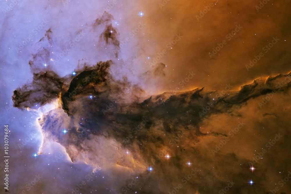 Wall mural eagle nebula. gas and dust rises from the stellar nursery.