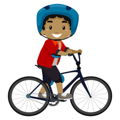 Illustration of a Boy riding a Bicycle