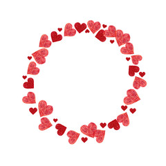 Circle frame made of hearts