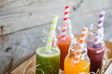 Selection of colorful smoothies