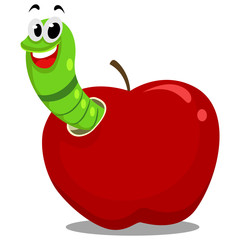 Illustration of Worm inside the Apple