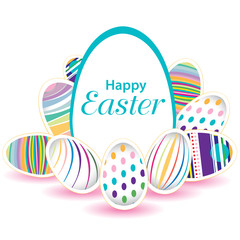 Easter day  for egg on vector design. Colorful egg isolated on white background.