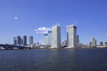 Obraz na płótnie Canvas 月島、豊洲周辺の東京ベイエリア