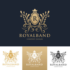 Luxury logo,boutique identity,real estate,property,royalty logo,hotel logo,crest logo,Victorian style logo,Vector Logo Template.