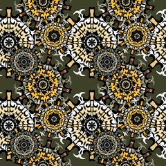 Mandalas. Seamless pattern. Vintage decorative elements. Vector illustration