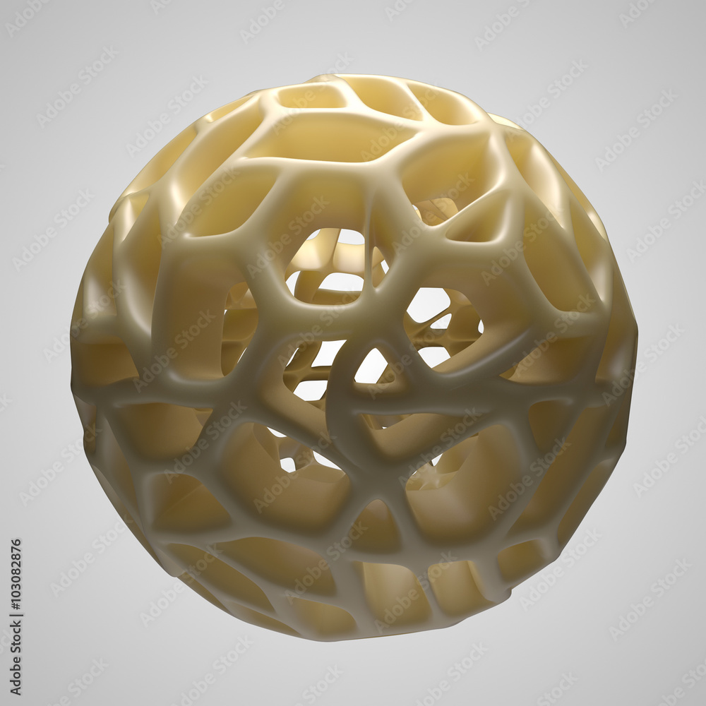 Poster abstract background with 3d geometry form with voronoi like patterns.
