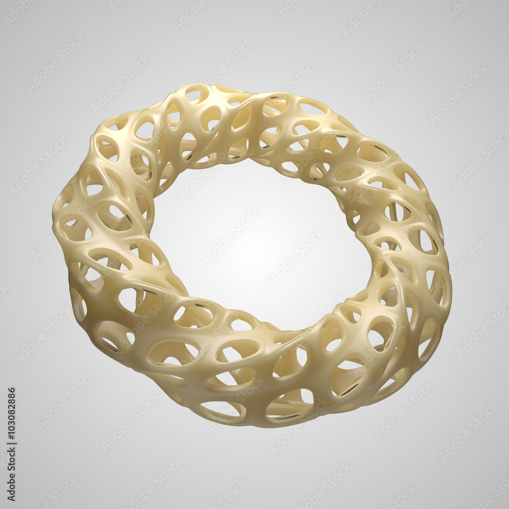 Poster abstract background with 3d geometry form with voronoi like patterns.