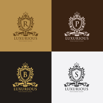 Luxury boutique identity,real estate,property,royalty logo,hotel logo,crest logo,Victorian style logo,Vector Logo Template.