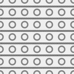 Greek minimal monochrome black and white pattern, background or ornament. Ancient style, symbols