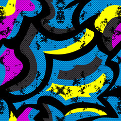 Graffiti abstract seamless pattern grunge effect vector illustration