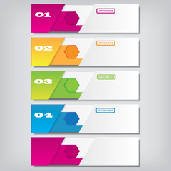 Modern design clean number banner with business concept used for website layout. Infographic. 