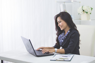business woman using laptop