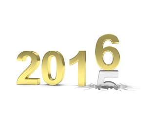 2015-2016 change new year 2016 isolated