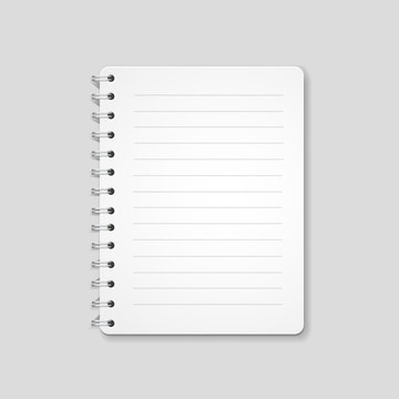 Blank realistic spiral notebook, notepad isolated on white background. 