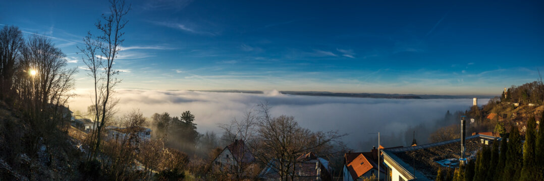 Ravensburg unter einer Nebeldecke...