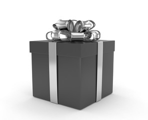 gift box with bows isolated on white