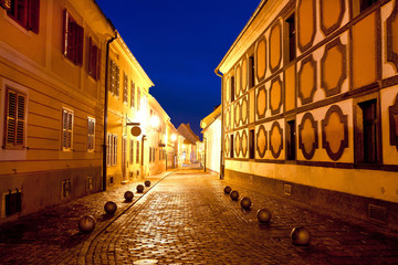 City of Varazdin historic street evening