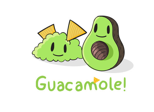 Cute Guacamole vector illustration