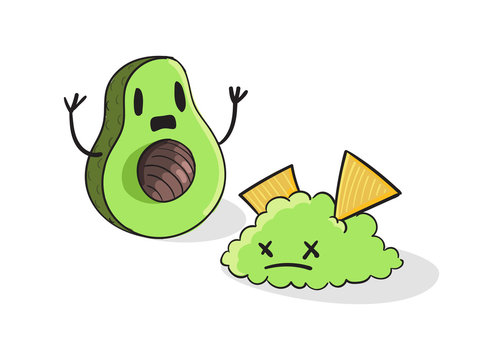 Shocked Avocado vector illustration