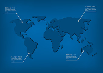 Naklejka premium Infographic world map