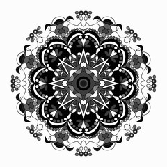 Decorative mandala traditional esoteric symbol isolated on white background