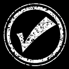 White Rubber Stamp Effect - Quality Control Checked at Black Background 
