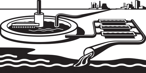 Water treatment plant - vector illustration