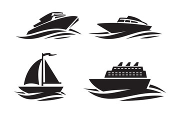 Fototapeta premium black ships icons