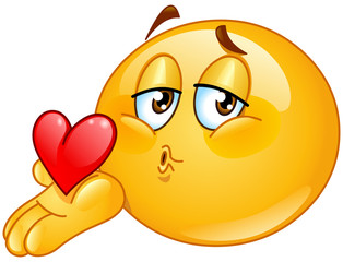 Blowing kiss male emoticon