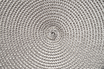 Grey rattan woven mat closeup