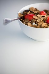 View of a bowl of cereals